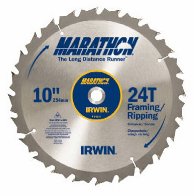 Irwin Tools 14233 Carbide Tipped Marathon® Circular Saw Blade, 10", 24T