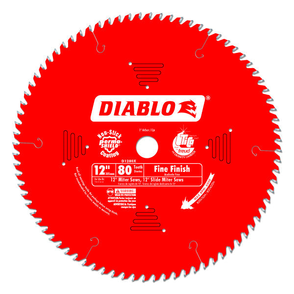 Diablo D1280X Finishing Circular Saw Blade, 12" x 80 Tooth