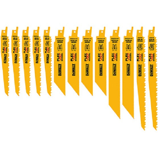 DeWalt® DWAFV413SET Flexvolt Reciprocating Saw Blade Set, 13-Piece