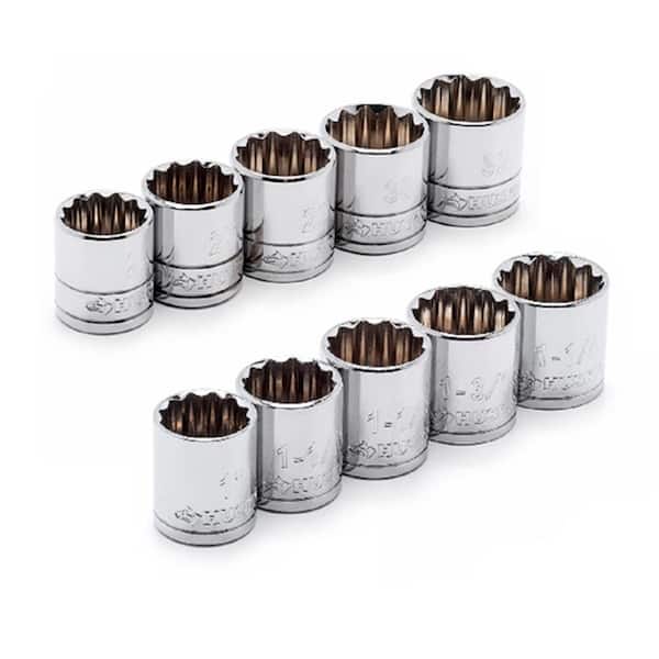 Socket Set 1/2 in. Drive X-Large SAE/MM Polished Chrome Finish