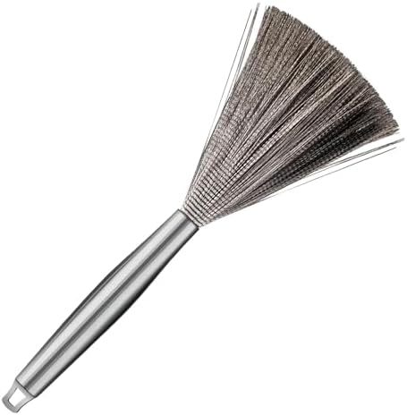 Stainless Steel Pot Brush Cleaning Dish Brush,Cookware Scrubber Brush Heavy Duty with Long Handle,Grill Brush,Household Cleaning Scrubber for Barbecue/Frying/Pan/Pot/Kitchen Sink Cleaning