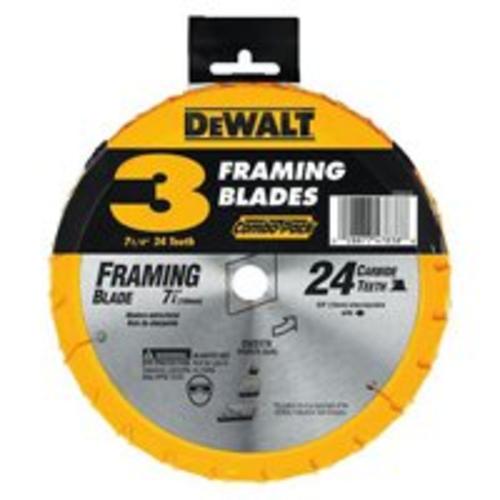 Dewalt DW3578B3 24-TPI Carbide Tip Framing Saw Blade 7-1/4"
