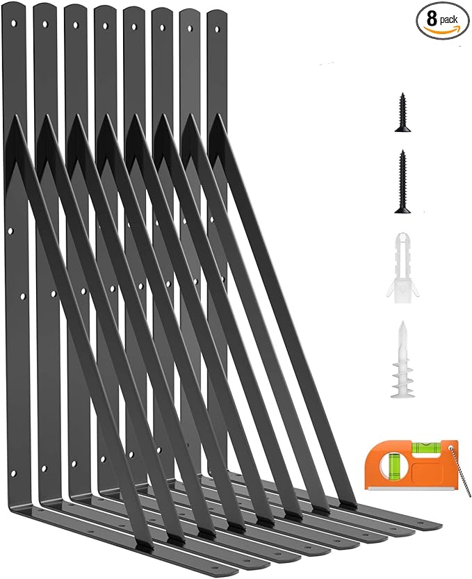 8-Pack Heavy Duty Shelf Bracket 18x12"
