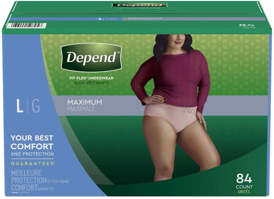 Depend FIT-FLEX Incontinence Underwear for Women 84 Count