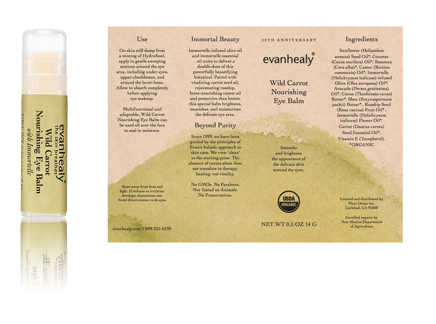 Evanhealy - Nourishing Eye Balm, Wild Carrot, 0.5 oz