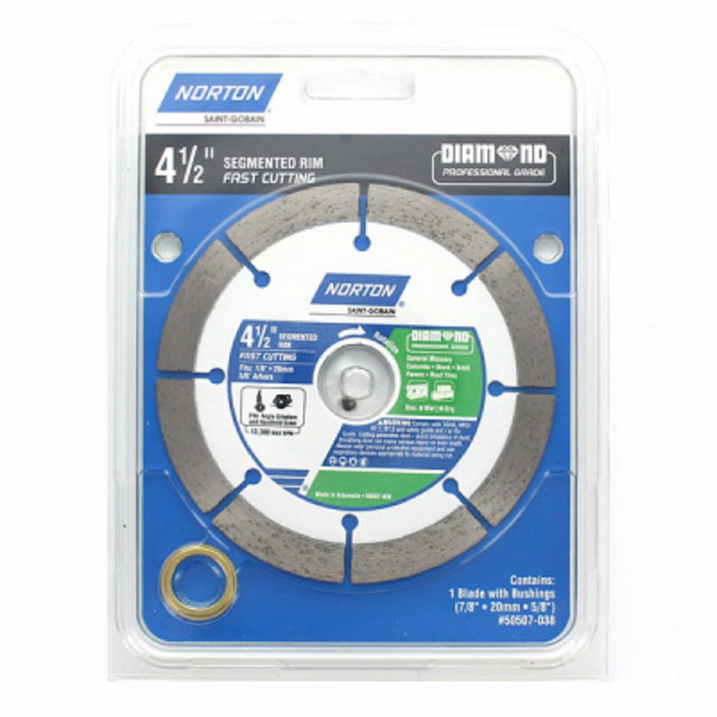Norton 50507-038 Segmented Rim Diamond Saw Blade, 4.5 Inch