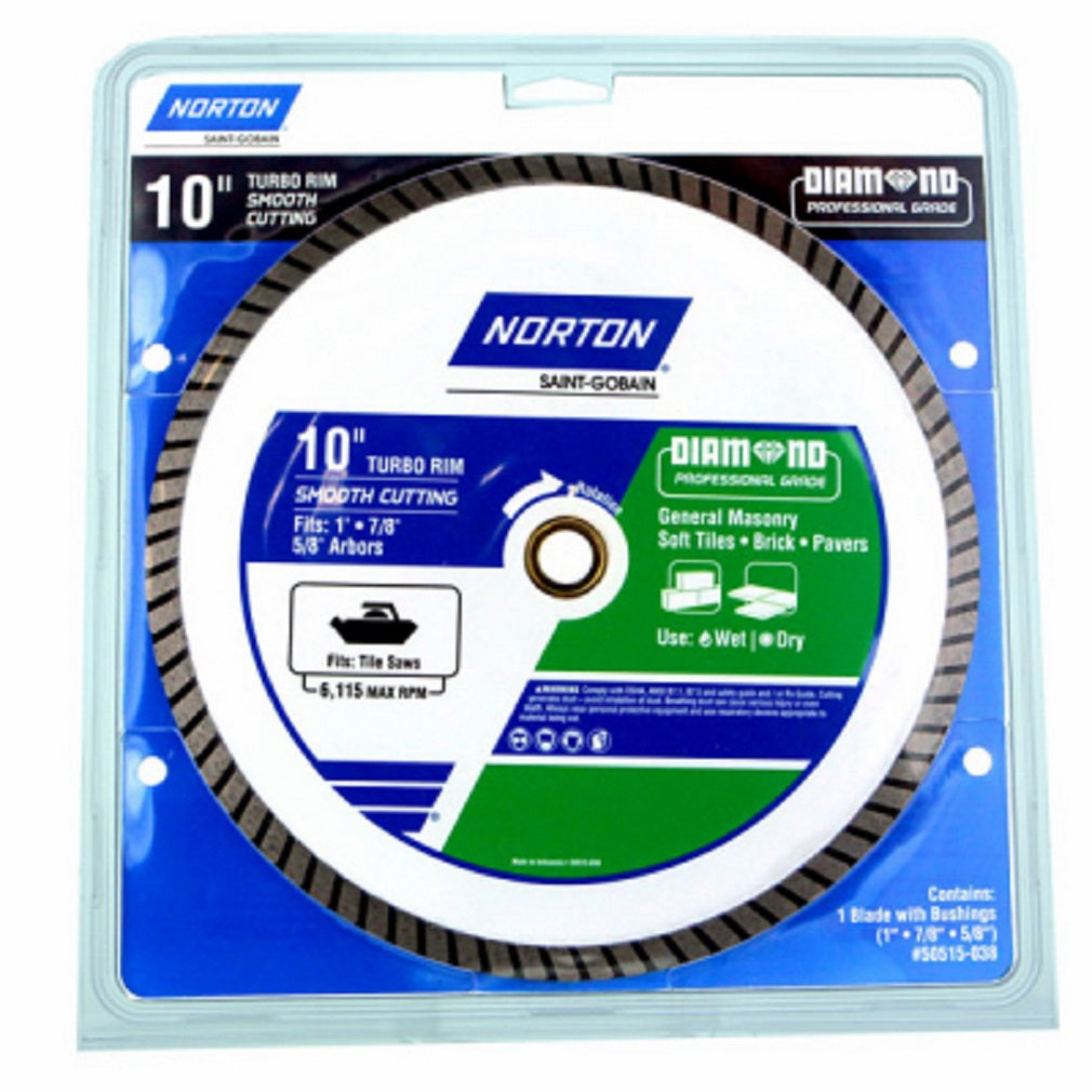 Norton 50515-038 Turbo Rim Diamond Saw Blade, 10 Inch