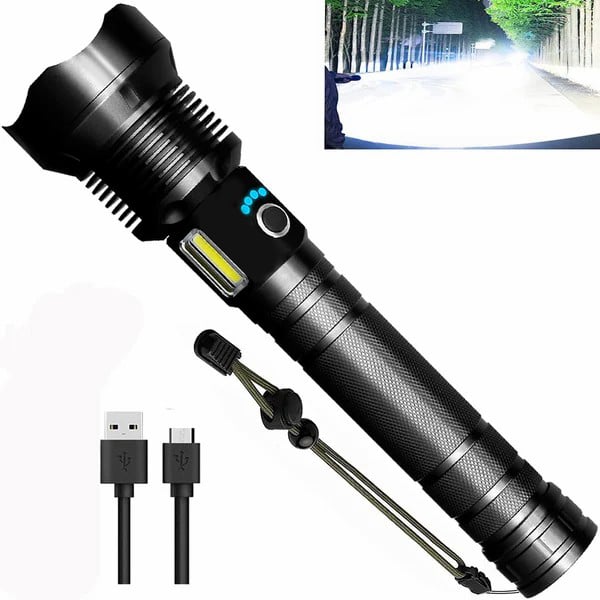 🔦LED Rechargeable Tactical Laser Flashlight 90000 High Lumens