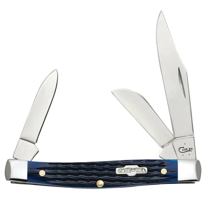 Case 02806 Blue Bone Rogers Corn Cob Jig Medium Stockman Knife