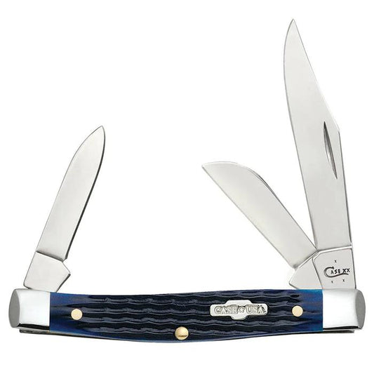 Case 02806 Blue Bone Rogers Corn Cob Jig Medium Stockman Knife