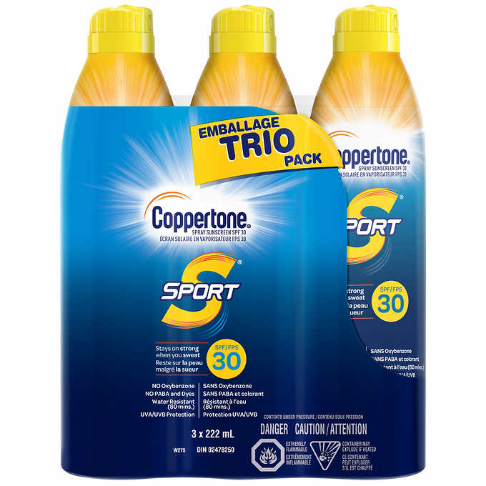 Coppertone Sport SPF 30 Trio Pack, 3 x 222 mL