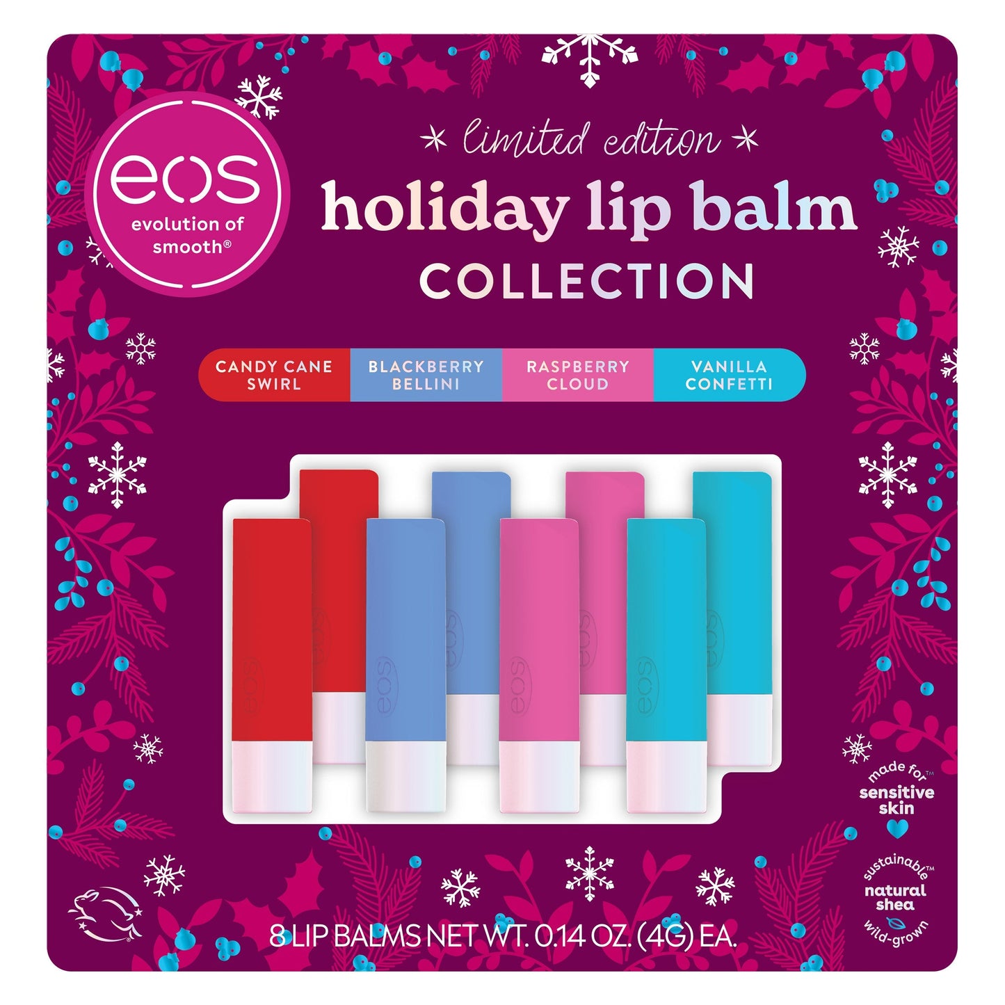 eos 2022 Limited Edition Holiday Lip Balm Sticks, 8-pack