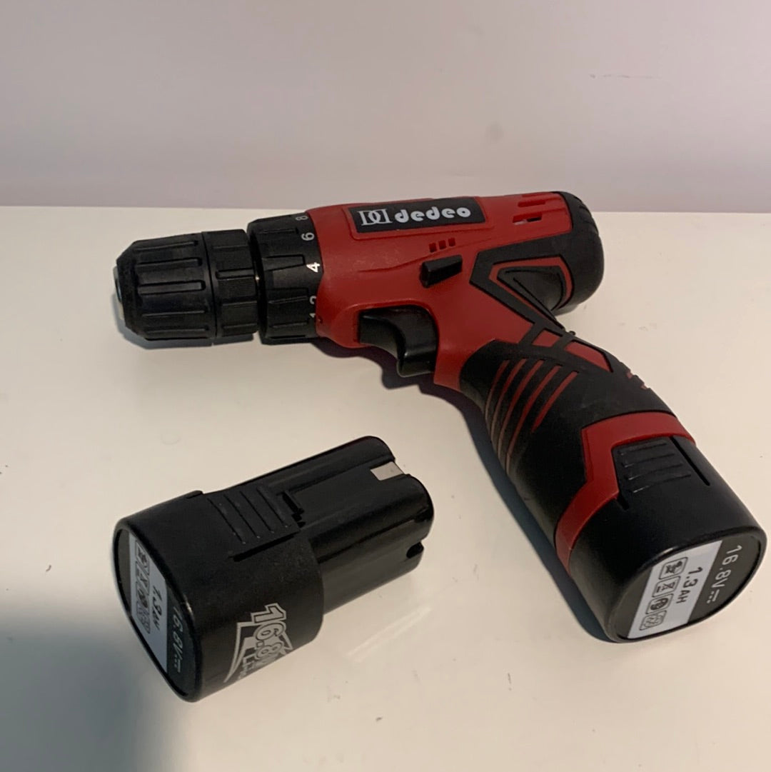 Used dedeo Drill with 2 batteries 16.8v