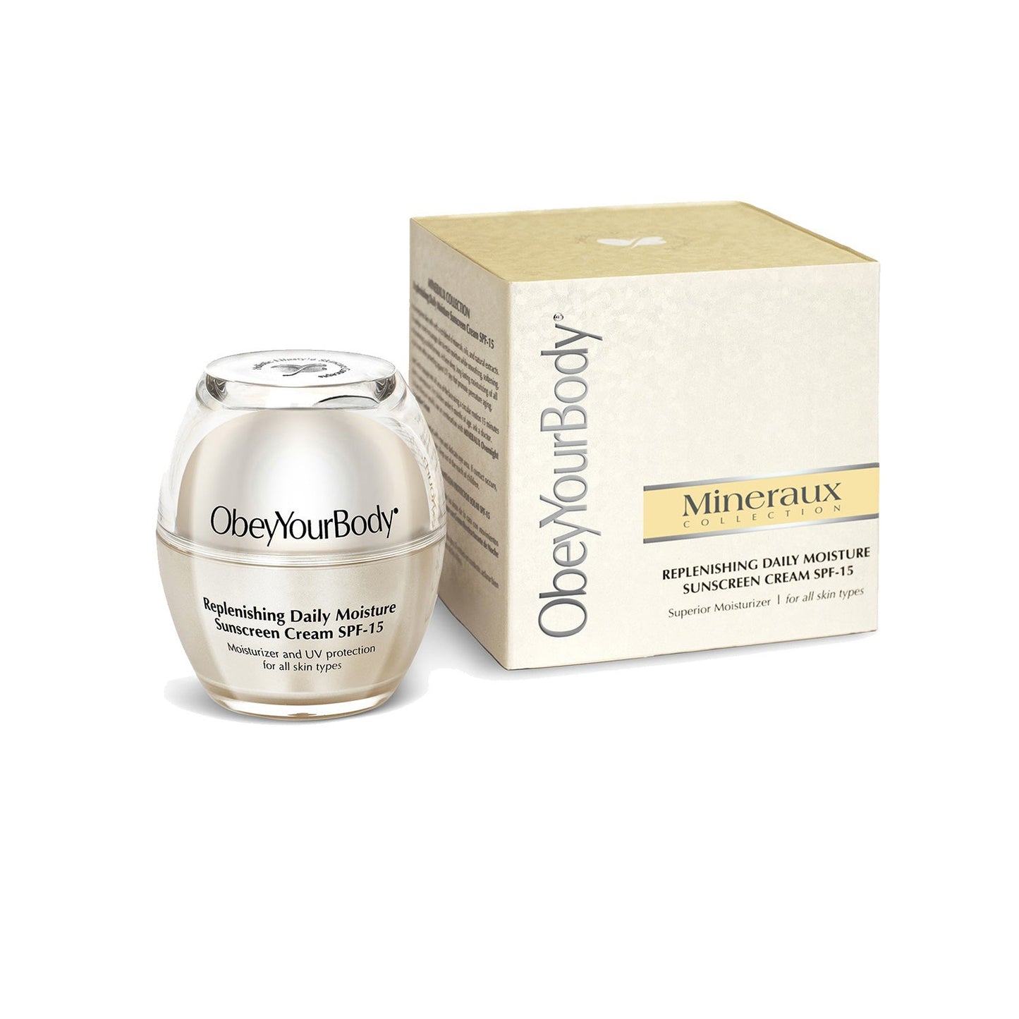 Obey Your Body Mineraux Replenishing Daily Moisture Sunscreen Cream SPF-15