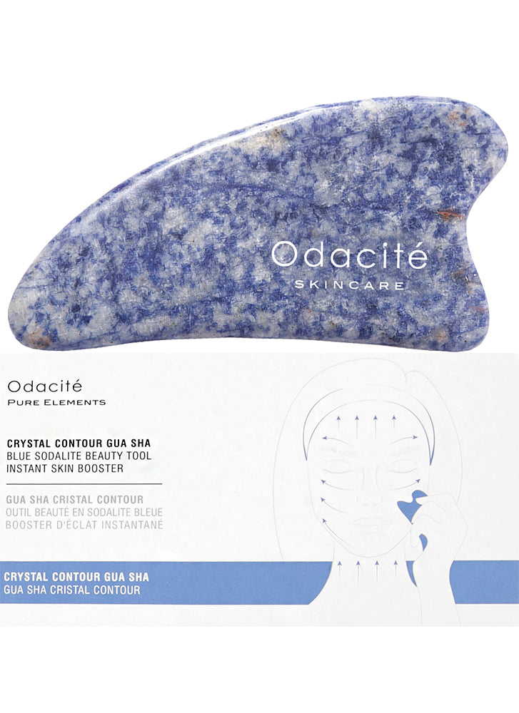 Odacite Crystal Contour Gua Sha Blue Sodalite Beauty Tool