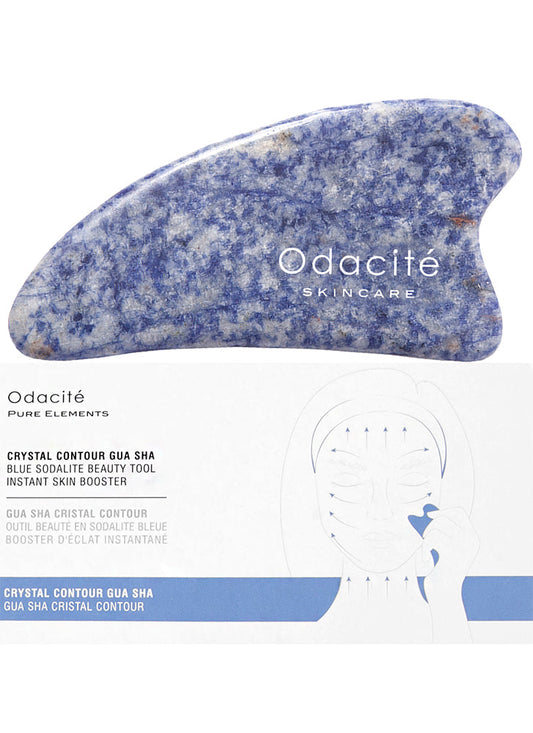 Odacite Crystal Contour Gua Sha Blue Sodalite Beauty Tool