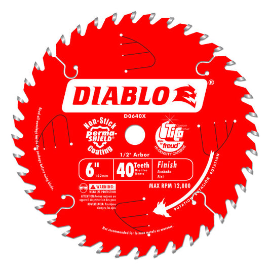 Diablo D0640X Cordless Saw Boss Finish Blade, 6" x 40 Tooth