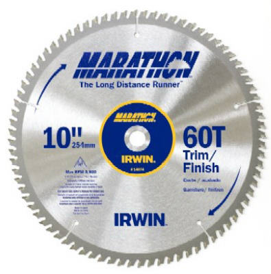 Irwin Tools 14074 Carbide Tipped Marathon® Circular Saw Blade, 10", 60T