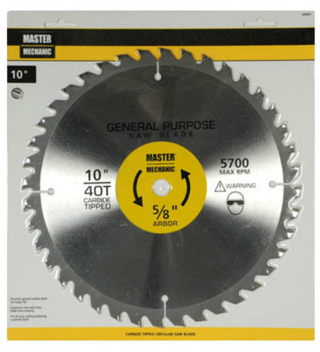 Master Mechanic 440891 Combination Circular Saw Blade, 10", 40 Teeth