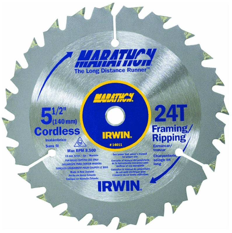 Irwin Tools 14011 Marathon® Cordless Circular Saw Blade, 5-1/2", 24 Teeth