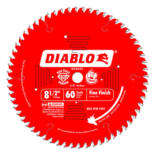 Diablo D0860S Slide Compound Miter Blade, 8-1/2" x 60 Tooth