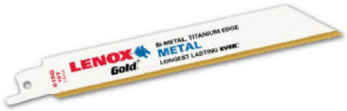 Lenox® 21061156GR Gold® Wood reciprocating saw blades, 6 TPI, 12", 5-Pack