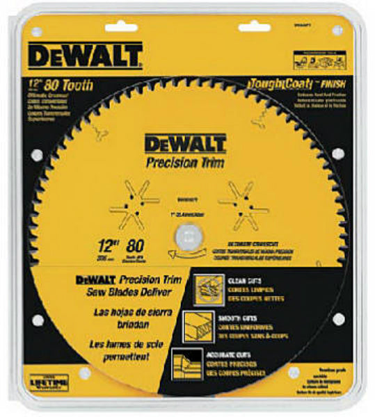 DeWalt® DW3232PT Precision Trim™ Woodworking Saw Blade, 80 Tooth, 12"