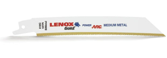 Lenox® 21069618GR Gold® Metal Reciprocating Saw Blades, 18 TPI, 6", 5-Pack
