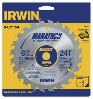 Irwin Tools 14029 Marathon® Carbide Cordless Circular Saw Blade, 6-1/2", 24T