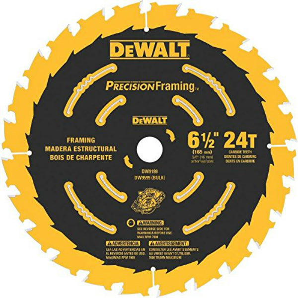 DeWalt® DW9199 Single Precision Framing™ Saw Blade, 24T, 6-1/2"