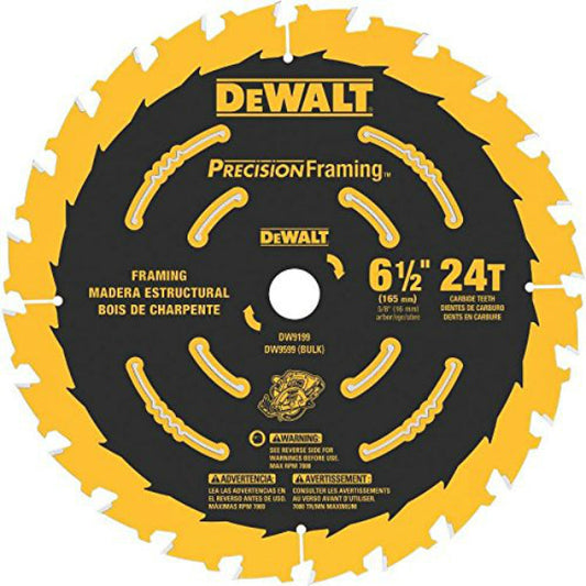DeWalt® DW9199 Single Precision Framing™ Saw Blade, 24T, 6-1/2"