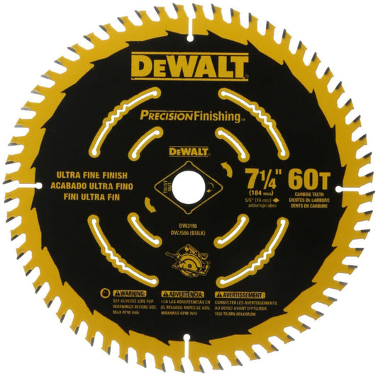 DeWalt® DW3196 Precision Finishing™ Saw Blade, 60 Teeth, 7-1/4"