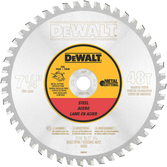 DeWalt® DWA7766 Ferrous Metal Cutting Blade, 48 Teeth, 7-1/4"