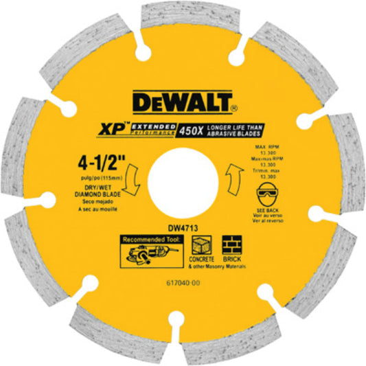 DeWalt® DW4713 XP™ Extended Performance Segmented Diamond Blade, 4-1/2"