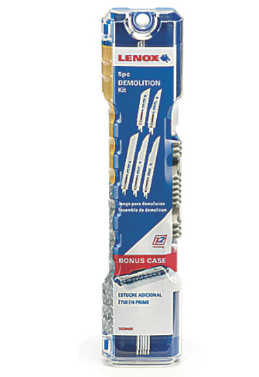 Lenox® 1839465 Demolition Reciprocating Saw Blade Kit, 5-Piece