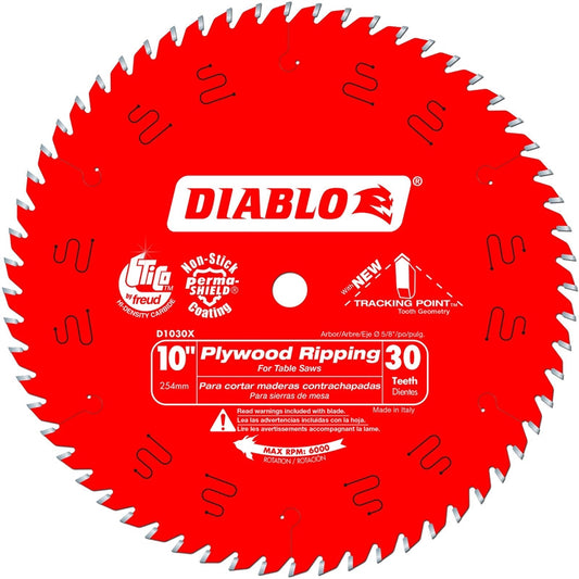 Diablo D1030X Plywood Ripping Saw Blade, 5/8'' Arbor, 30 Tooth x 10"