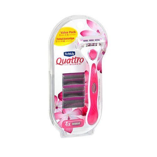 Schick, Schick Quattro for Women Razor + Cartridges, 1 Each