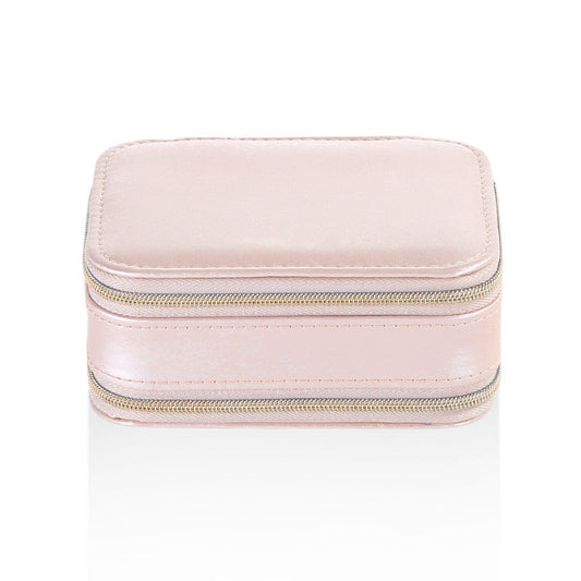 Simple Temperament PU Travel Portable Zipper Jewelry Box