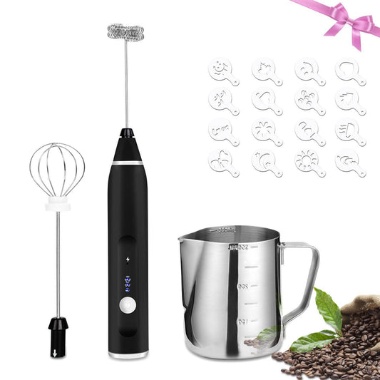 19-Pack: USB Electric Milk Coffee Frother Pitcher Set
