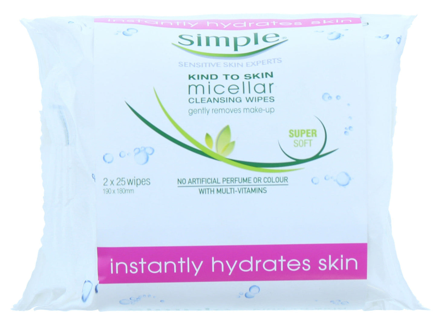 Simple Facial Clean Wipes 2x25s