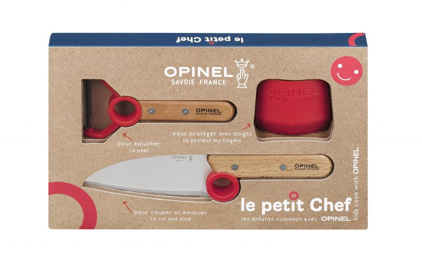 Kids Kitchen Knife, Peeler & Finger Guard 3pc Set - Opinel Mini Chef