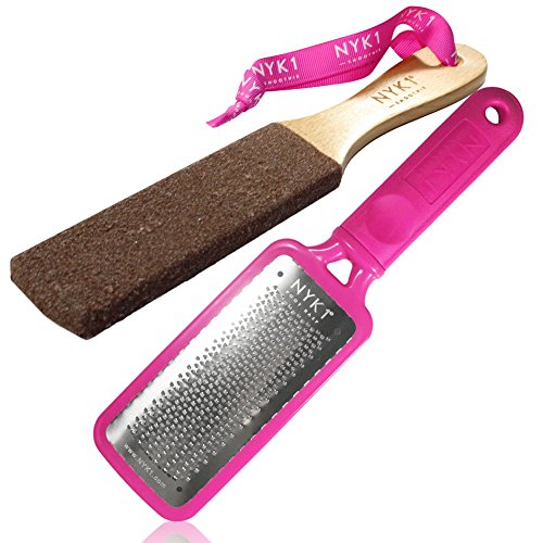 NYK1 Pink MEGAFILE Foot File Pedicure Rasp The Original with NYK1 Curved Smoothie Super Sharp Extra Large Micro Files MEGA File Skin Grater Remove Calloused Dry Rough Dead Skin in Seconds Add on Item