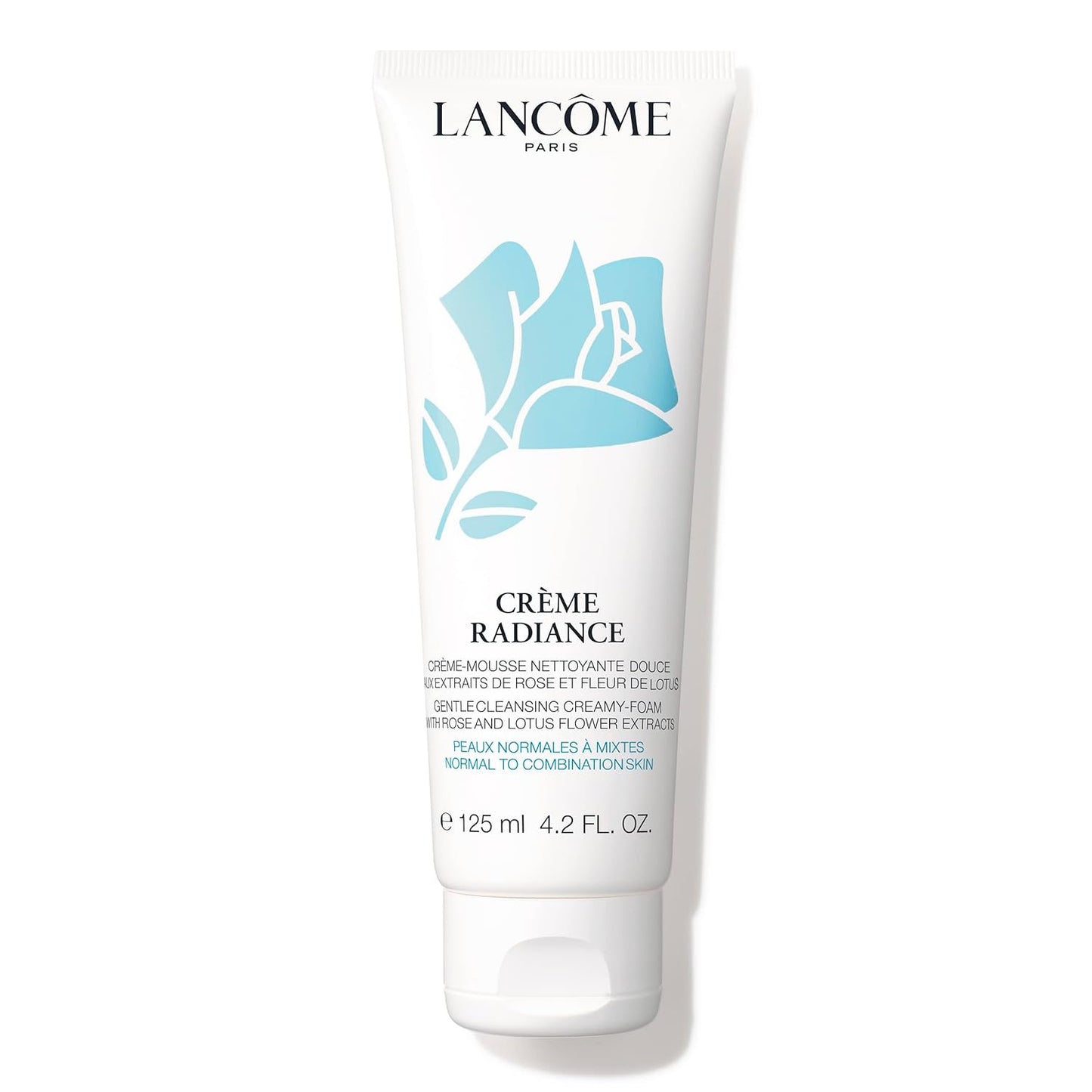 Lanc‚Ñ¢me_ Cr≈Ωme Radiance Cream-to-Foam Face Cleanser - Gently Cleanses Skin & Removes Makeup - With Rose & Lotus Flower Extract - 4.2 Fl Oz