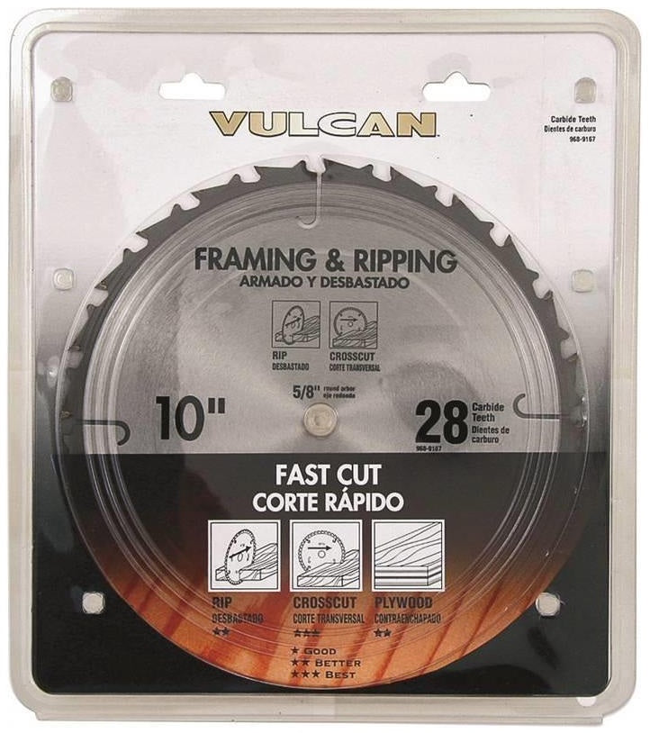 Vulcan 415641OR Fast Cut Thin Kerf Circular Saw Blade, 10" Dia