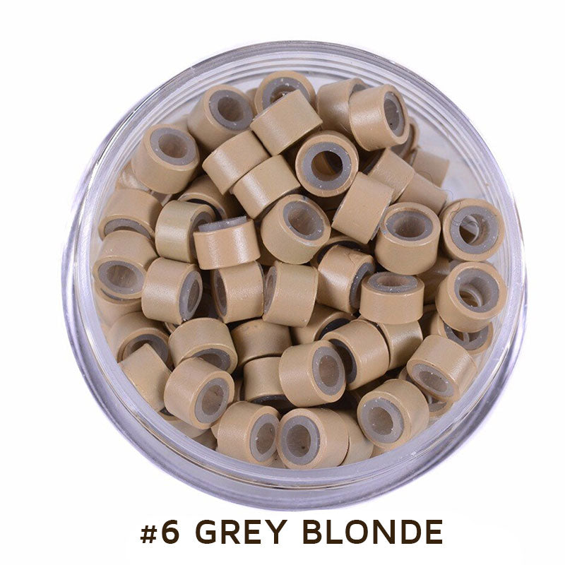 Micro Beads 5mm Silicone Lined for Hair Extensions 200 Pcs
