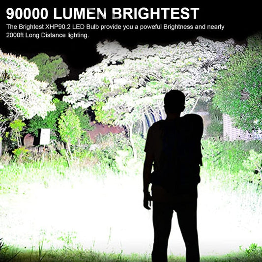 🔦LED Rechargeable Tactical Laser Flashlight 90000 High Lumens