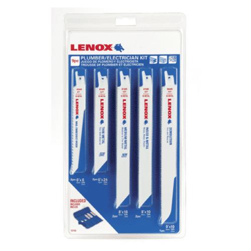 Lenox 12143 Reciprocating Saw Blade Kit Plumber/Electrician, 9 Piece