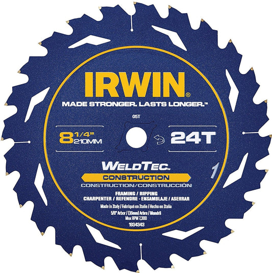 Irwin 1934343 Circular Saw Blade, 8-1/4"