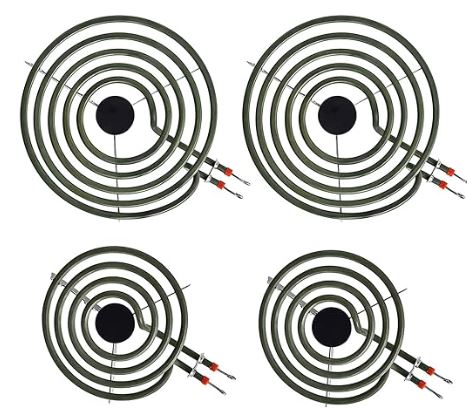 Upgraded MP22YA 4 Pack Electric Range Burner Element Unit Set, 2 x MP15YA 6" and 2 x MP21YA 8" Stove Burners Replacement for Kenmore, Hardwick, Maytag, Norge Whirlpool Electric Range Stove