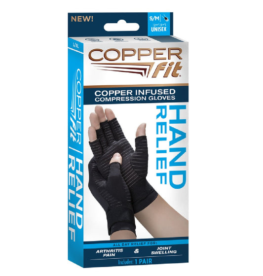 Copper Fit CFRRGL-SM Compression Gloves, Nylon/Spandex